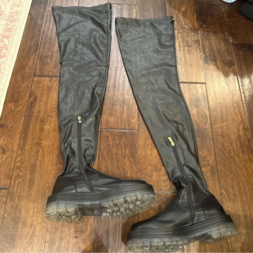 Azalea Wang Surgical-Proceed Thigh High Platform Boots size 10 Rave Club Y2K